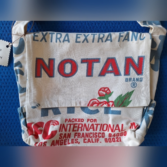 Recycled Japanese rice sack bag - Picture 2 of 4